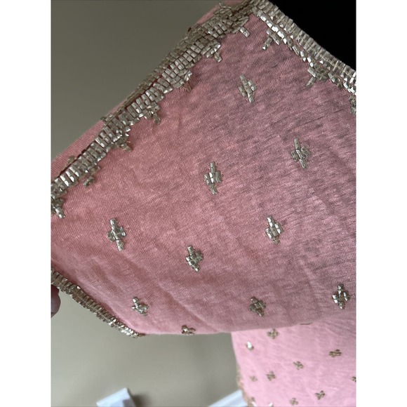 Calypso Saint Barth Linen knit Embroidered Stud Short Sleeve Top coral Size XS - Picture 3 of 15